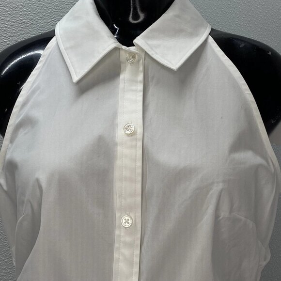 NEW VERONICA BEARD Regina Sleeveless Button Down Top • Size 6 • White - Picture 10 of 11